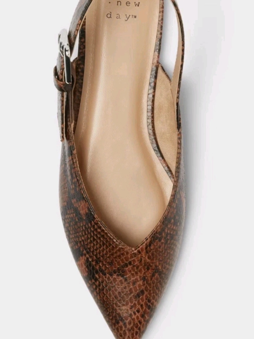 a new day Brown Snake-Print Pointed Slingback Flats - Picture 4 of 5